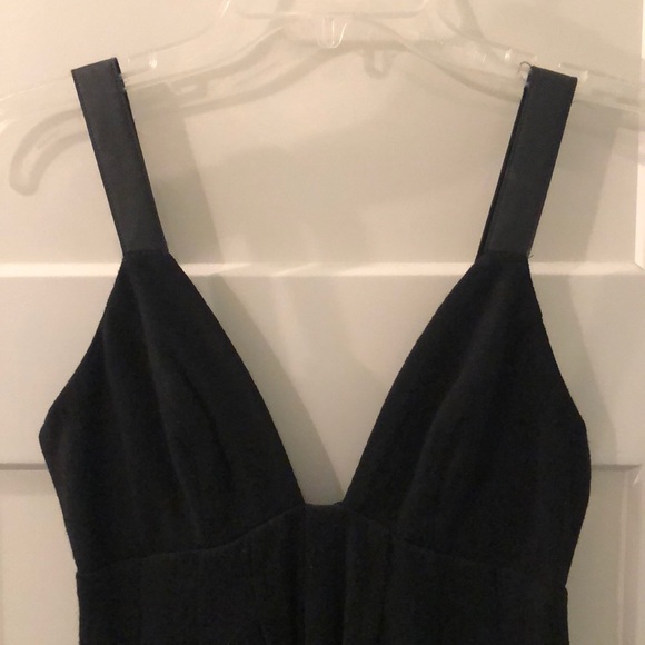Cindy Lee Black dress with leather straps, size 0 - Picture 2 of 5